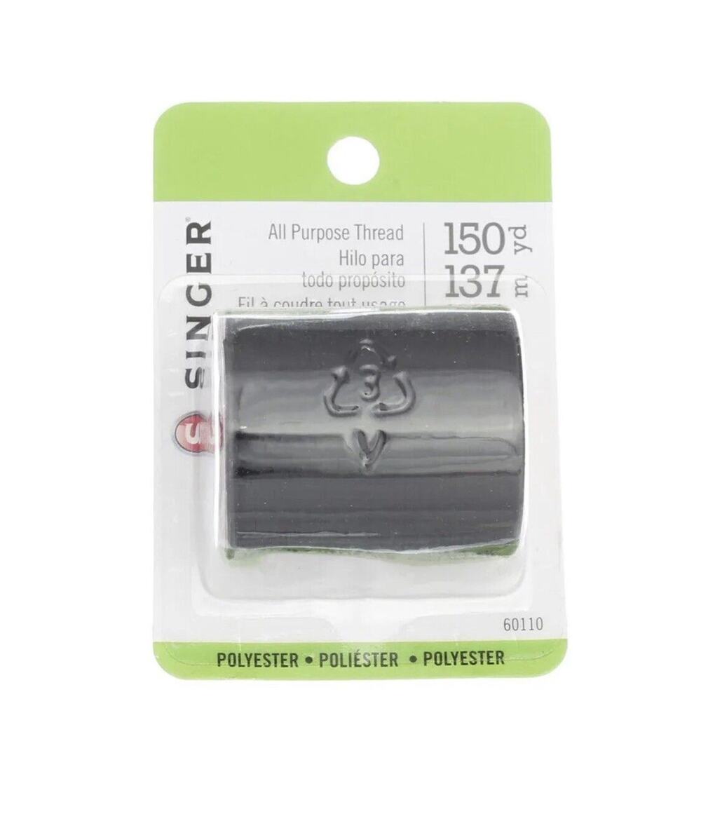 Singer Polyester All Purpose Thread Black 3 Pack 150 YD 60110 Bundle